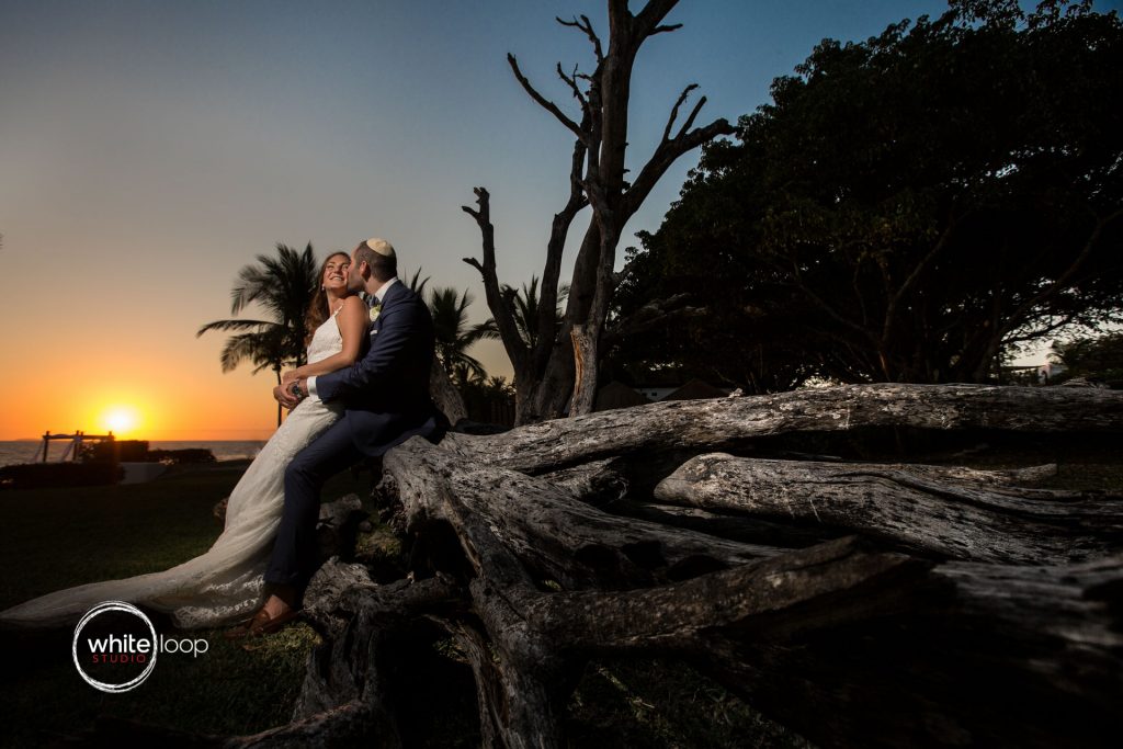 Ariela and Jonathan after the wedding on the beach, Nahui, Nayarit, Mexico